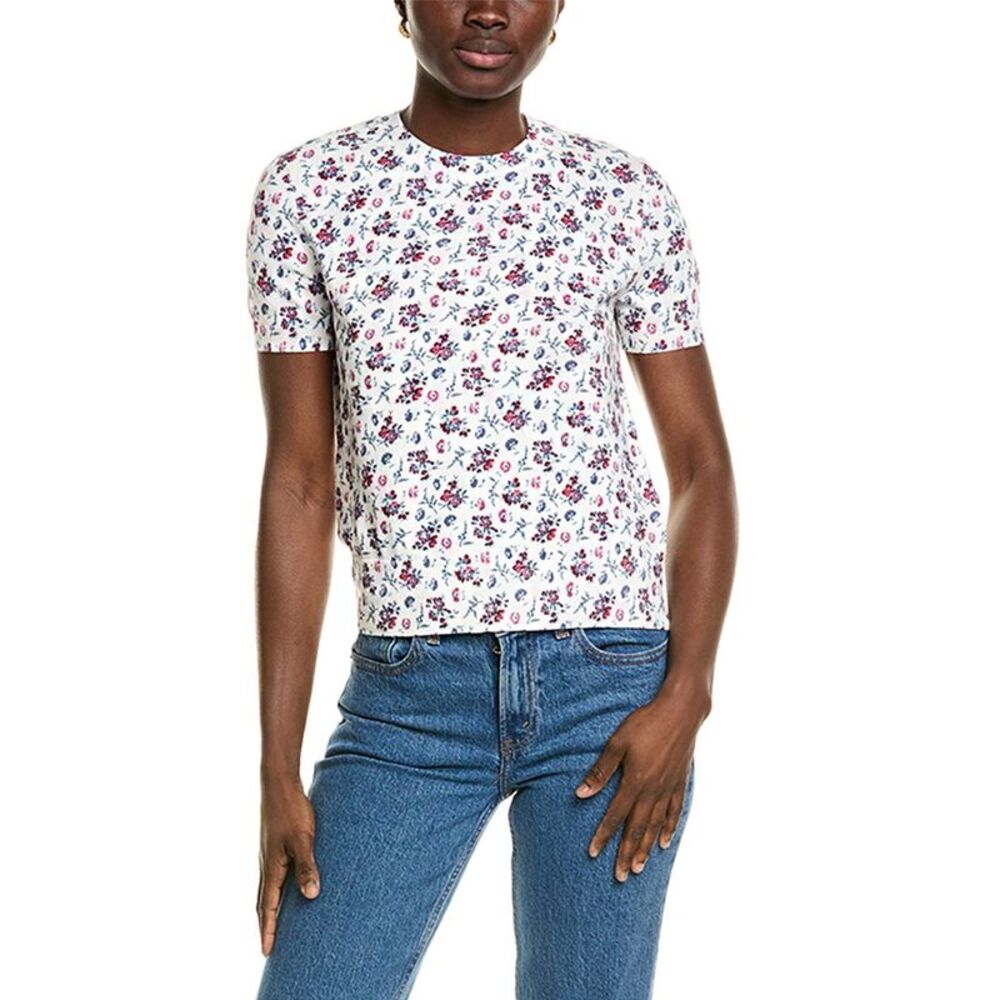 Brooks Brothers Womens  Printed Sweater, White